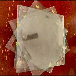 four glass coasters